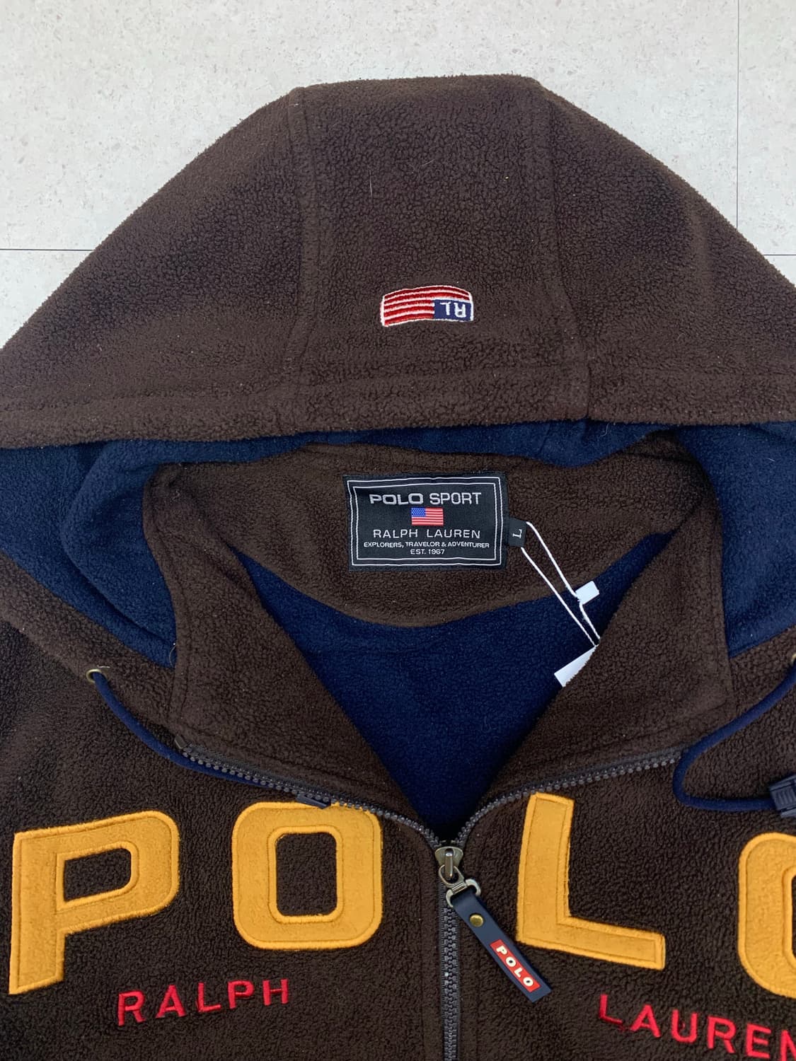 Polo 폴로 빅로고 후드집업 플리스 상품이미지3