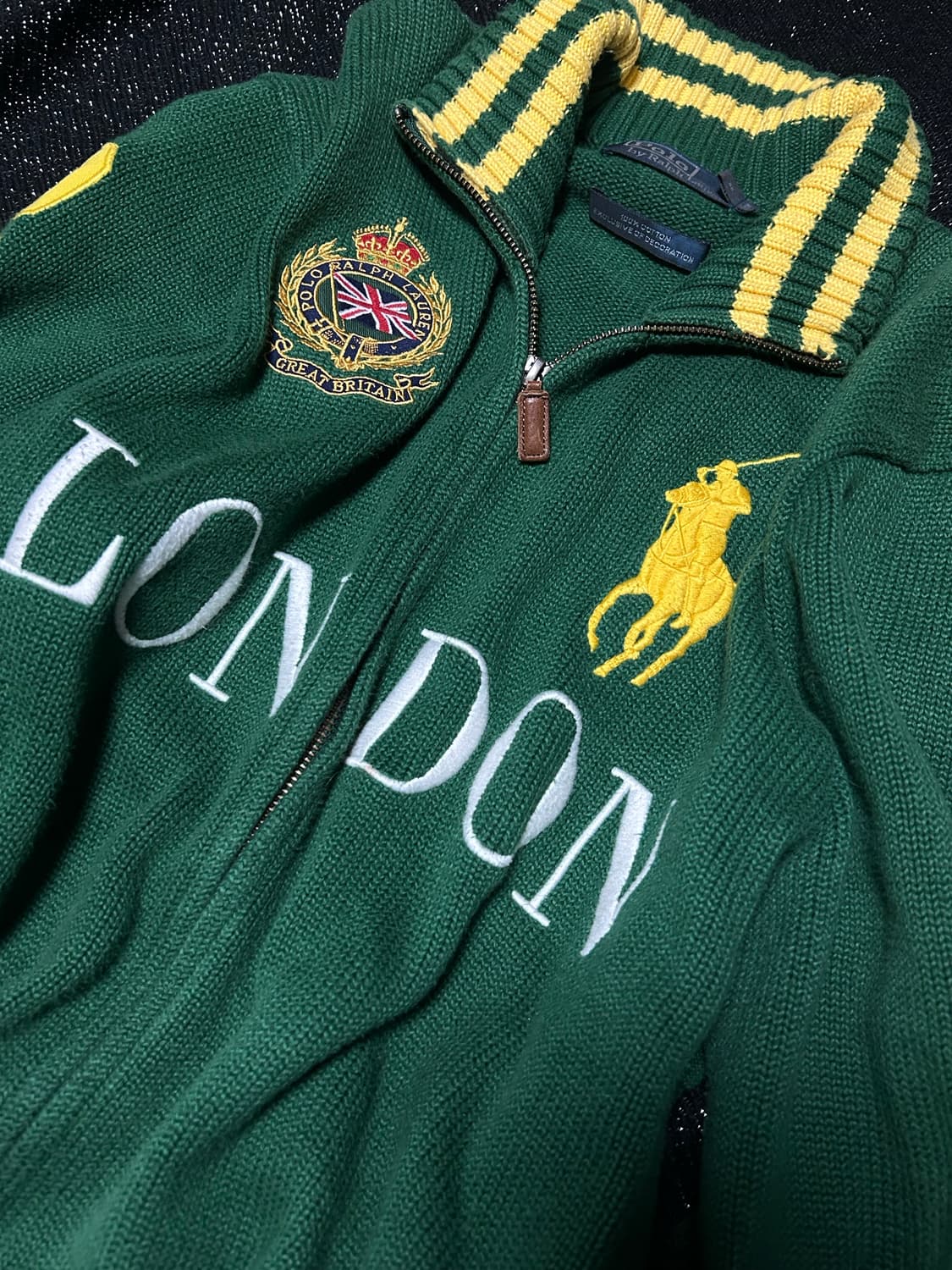 *rare* 폴로 치프키프 딥 그린 런던 빅포니 니트집업  상품이미지3
