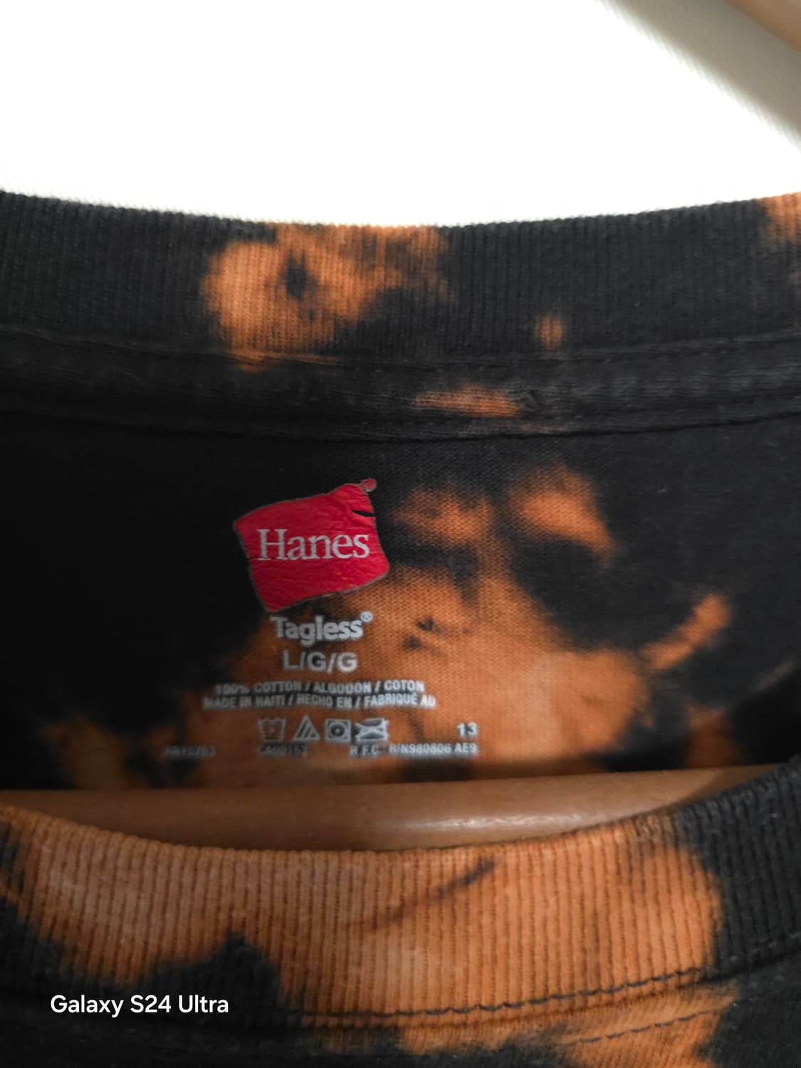 Hanes 헤인즈 블랙 타이 다이 프린팅 반팔티 L ✨️정품✨️ 상품이미지3