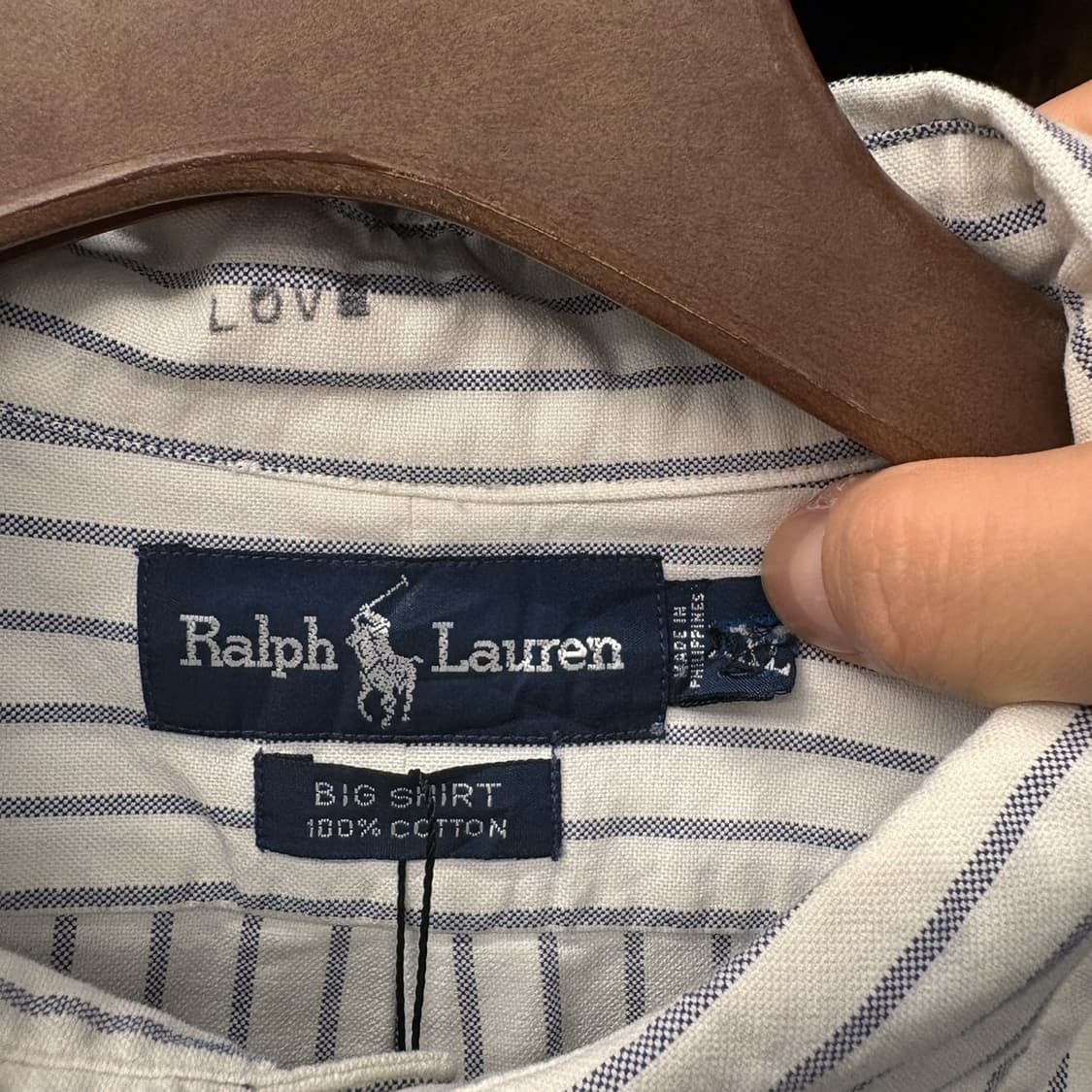 90s 폴로 랄프로렌 빅셔츠 라인 코튼 스트라이프 버튼다운 셔츠 N791 상품이미지6
