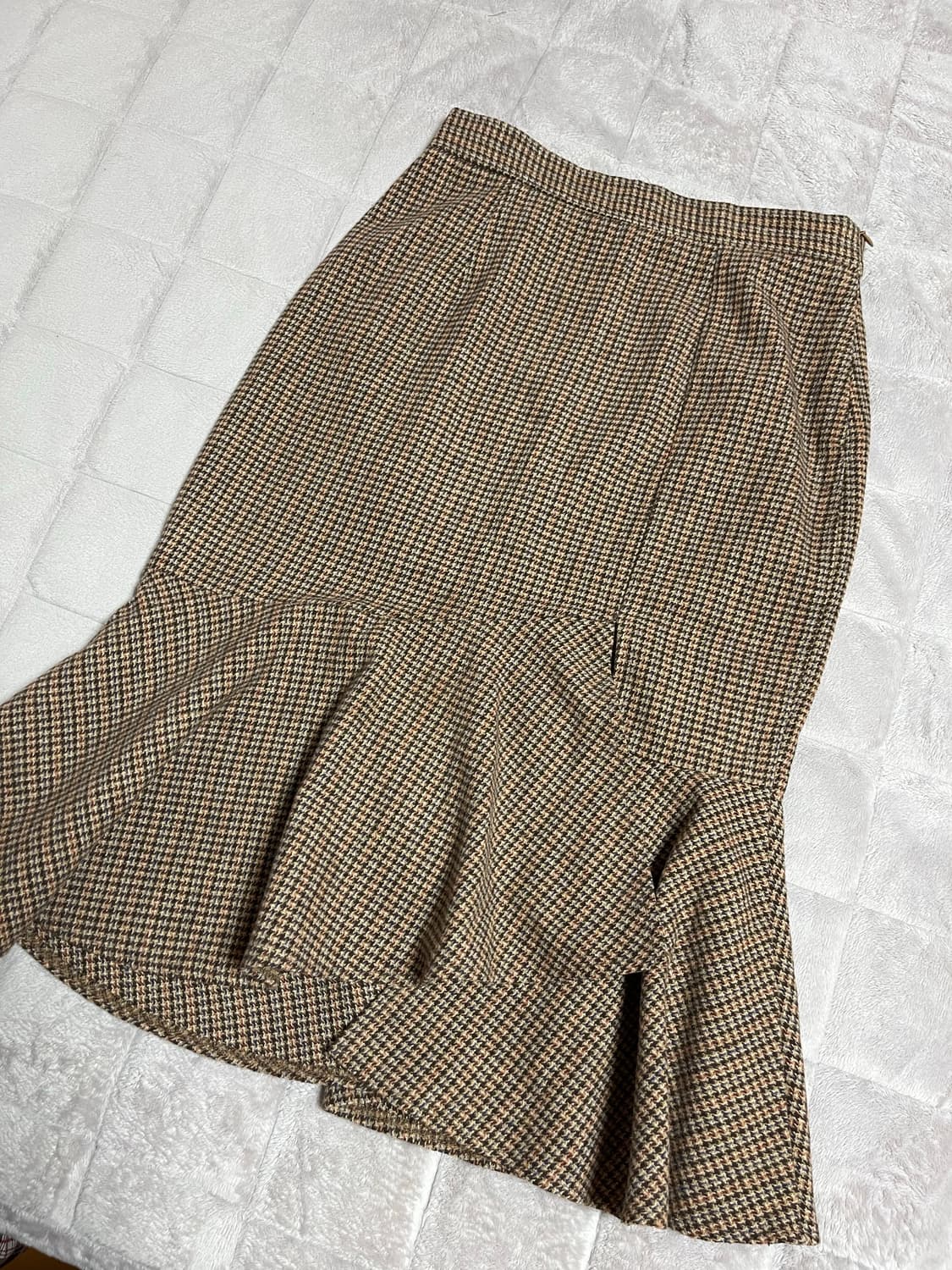 (구매가 8만원) 머메이드 슬릿 체크 모직울스커트 상품이미지2