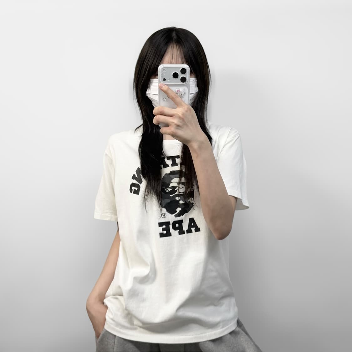 베이프 시티 카모 컬리지 반팔티 화이트 상품이미지1