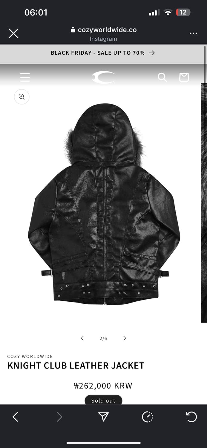 코지월드와이드 cozworldwide 나이트 클럽 레더자켓 상품이미지2