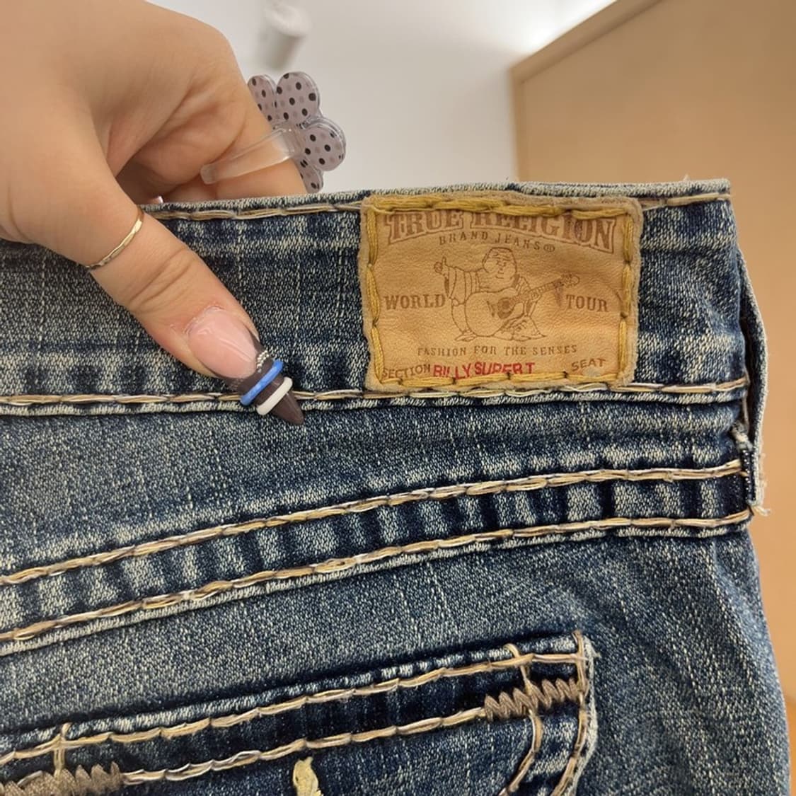 트루릴리젼 빌리슈퍼티 Y2K 로우라이즈 데님팬츠 27인치 C07978 상품이미지5