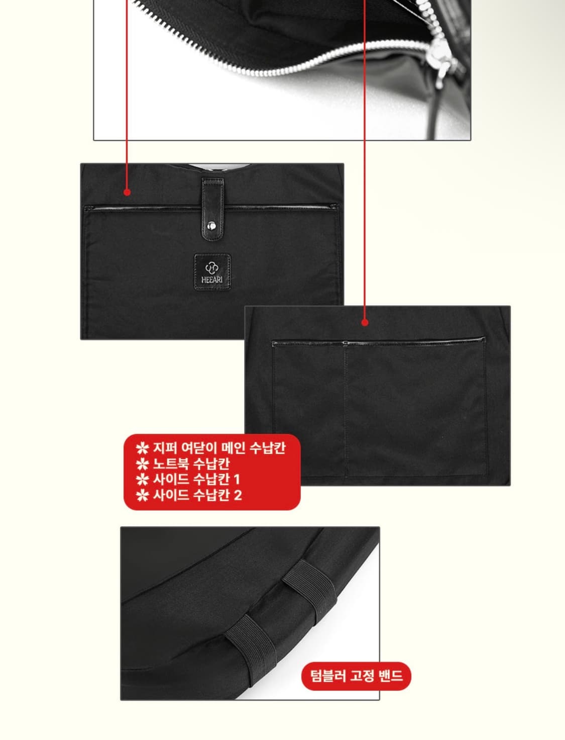 히어리 구효민 구디백 구디 나인 포켓 빅백_보부상백 블랙 숄더백 상품이미지5
