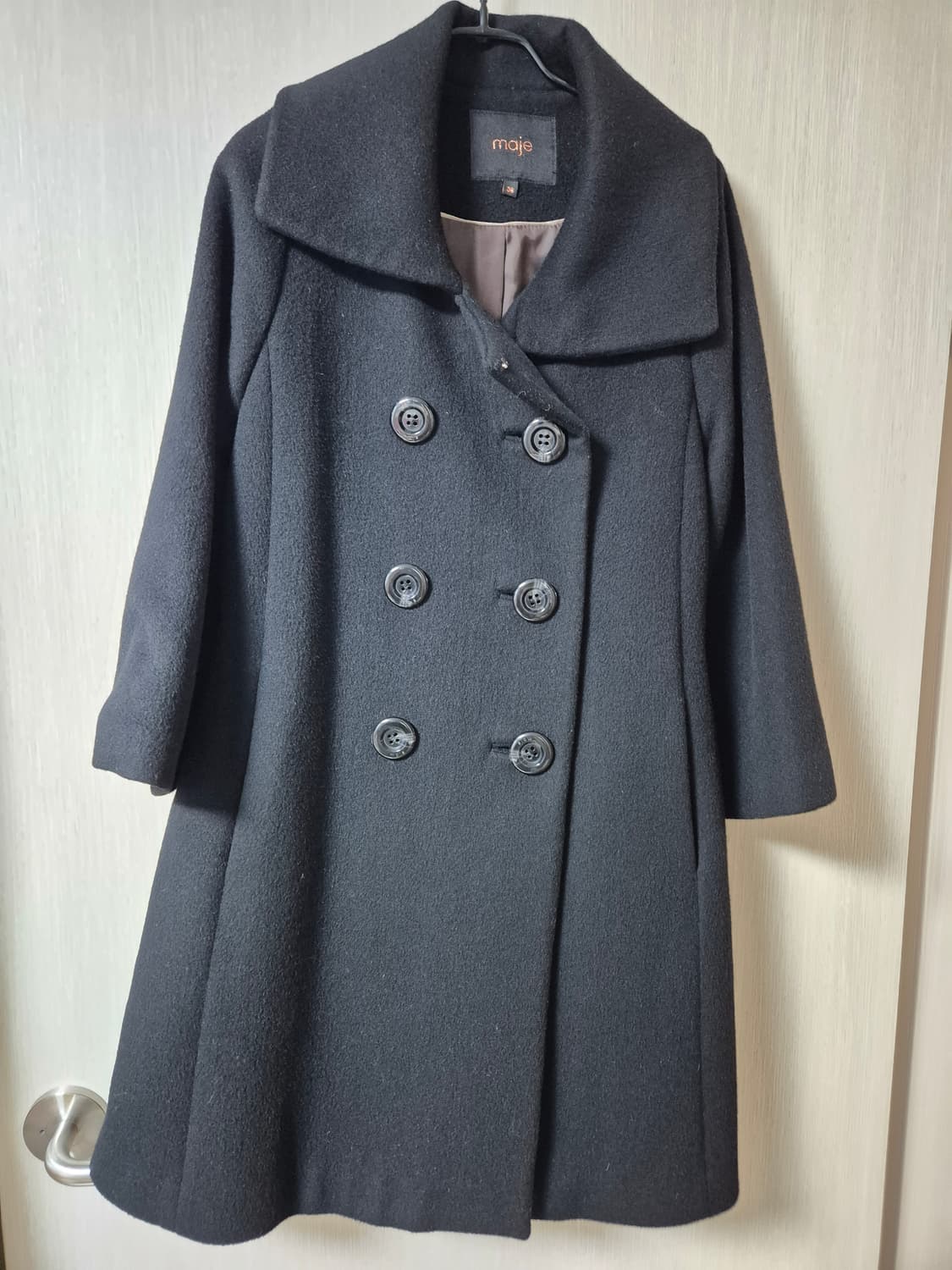 마쥬 maje 여성 울코트 블랙 36 울앙고라 상품이미지1