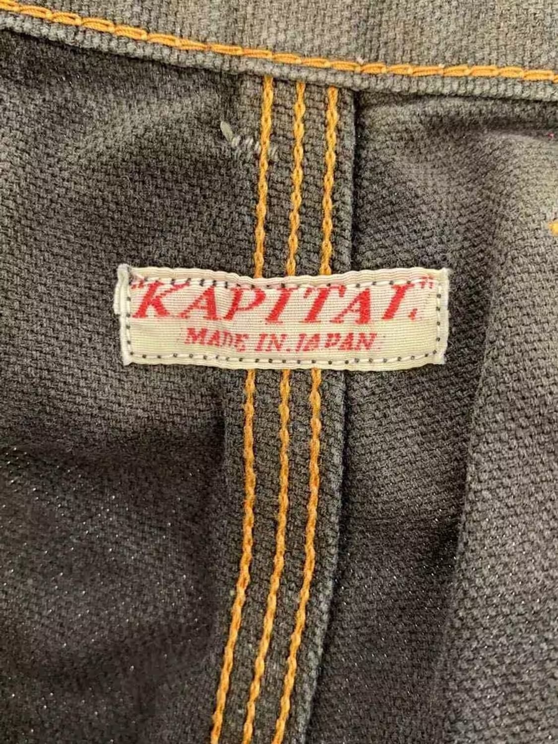 캐피탈 씬 캔버스 와이드 럼버 팬츠 블랙 상품이미지4