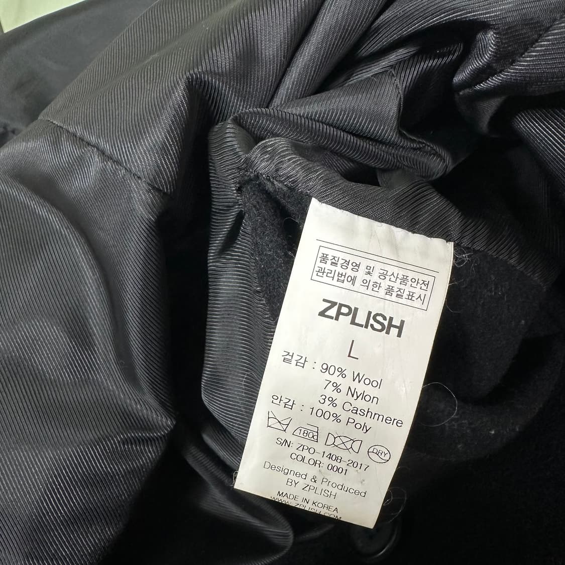 L 지플리시 블랙 캐시미어혼방 더블코트 상품이미지6