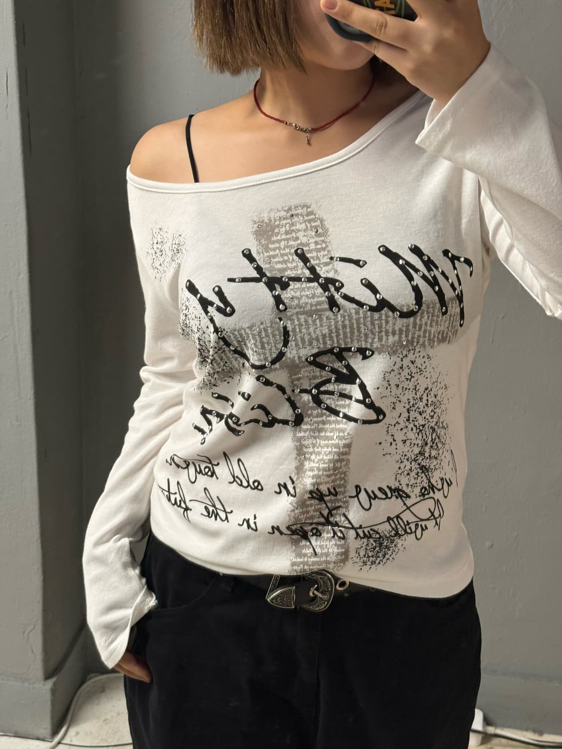 cross point lettering long sleeve 상품이미지3