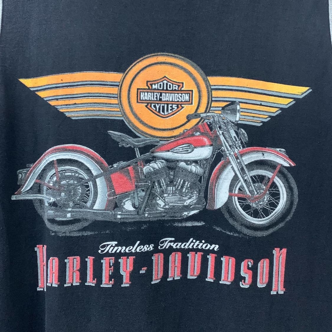 할리데이빈슨 블랙 빅프린팅 슬리브리스 상품이미지3