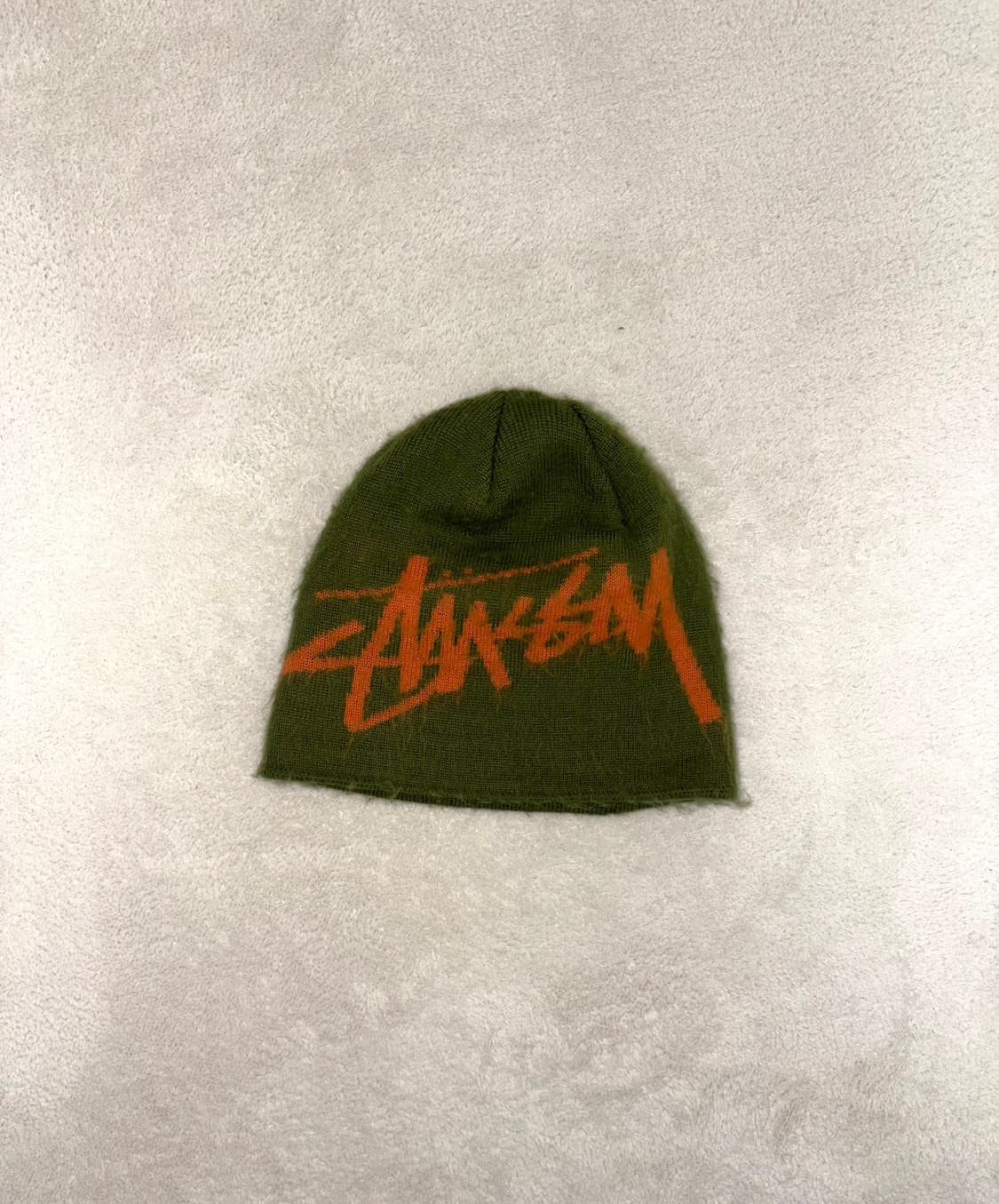 스투시 브러쉬드 아웃 스탁 스컬캡 비니 올리브  상품이미지1