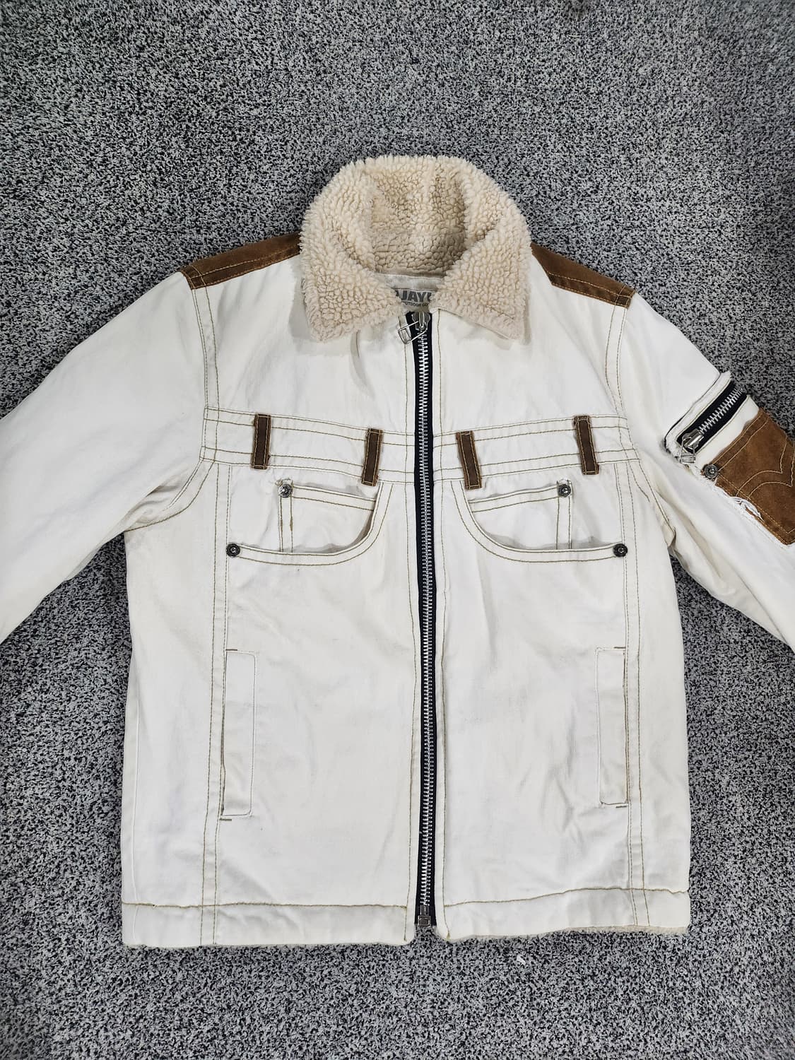 라이더 감성 빈티지 퍼카라 자켓  M 상품이미지1