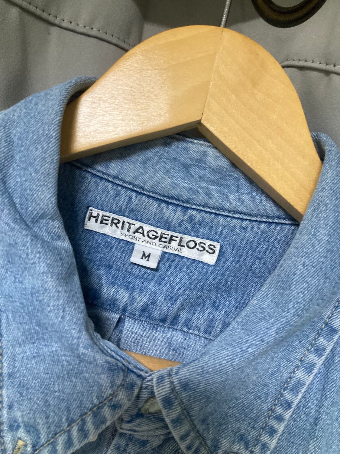 헤리티지플로스 크레스트 데님셔츠 / 라이트 인디고 M 상품이미지5