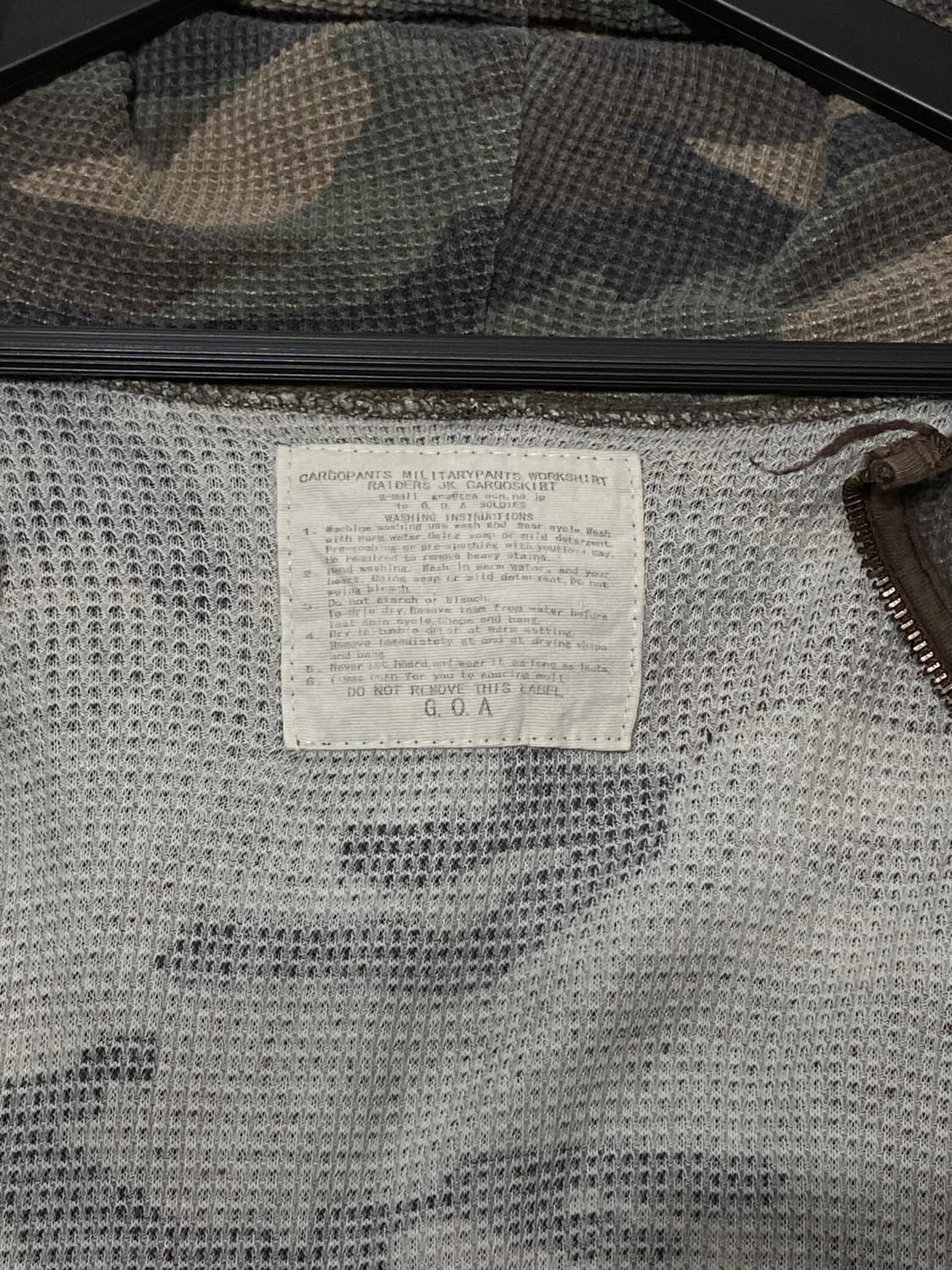 G.O.A 카모 와플 슬림핏 후드집업 상품이미지7