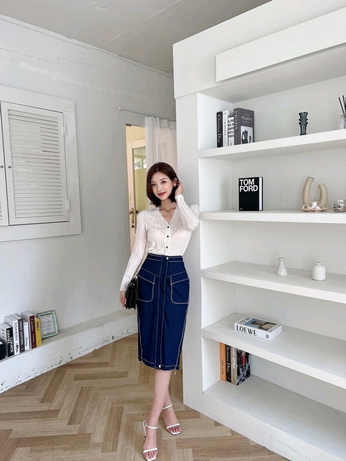 제이지쇼룸 엉넬 수입 버튼 가디건(아이),지퍼스커트세트 상품이미지5