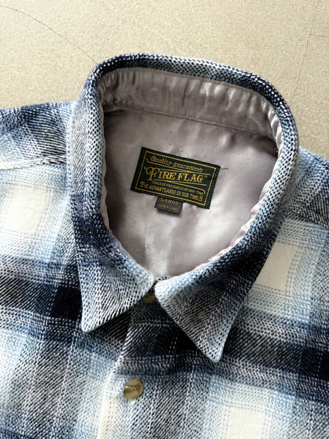 Vintage Fire Flag Flannel Cropped Shirt 상품이미지5