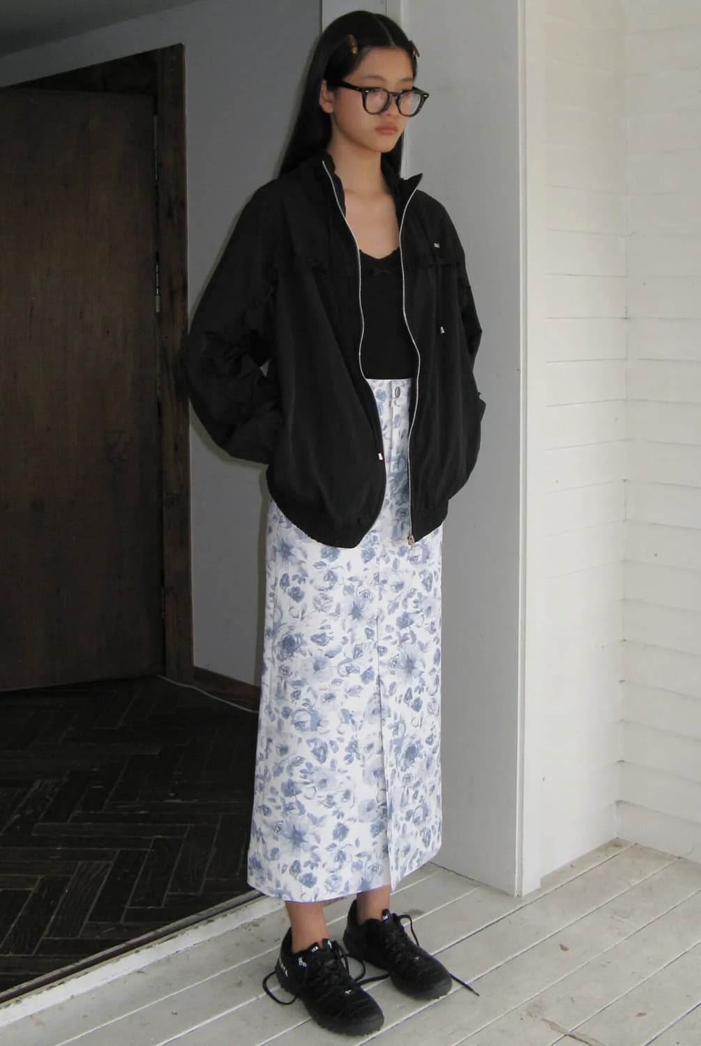 (잉화 착용) 시눈 rose printed skirt (blue) 상품이미지1