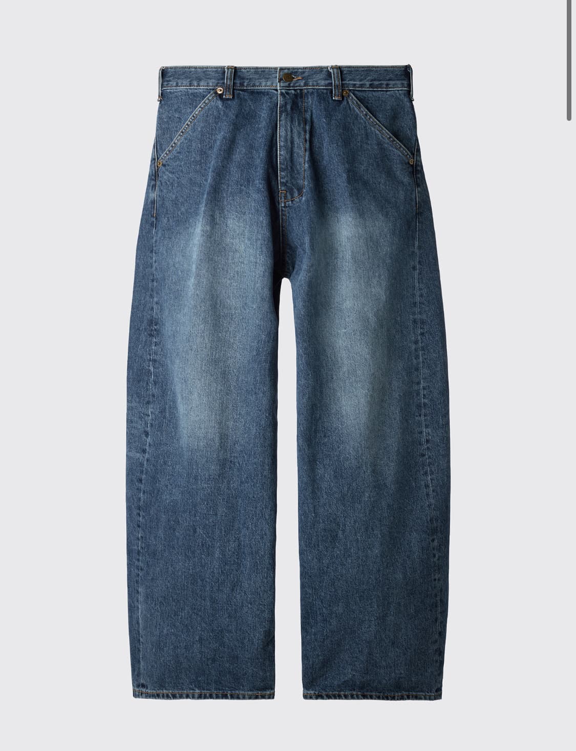 와이드 커브진 워시드 블루 5사이즈 상품이미지1