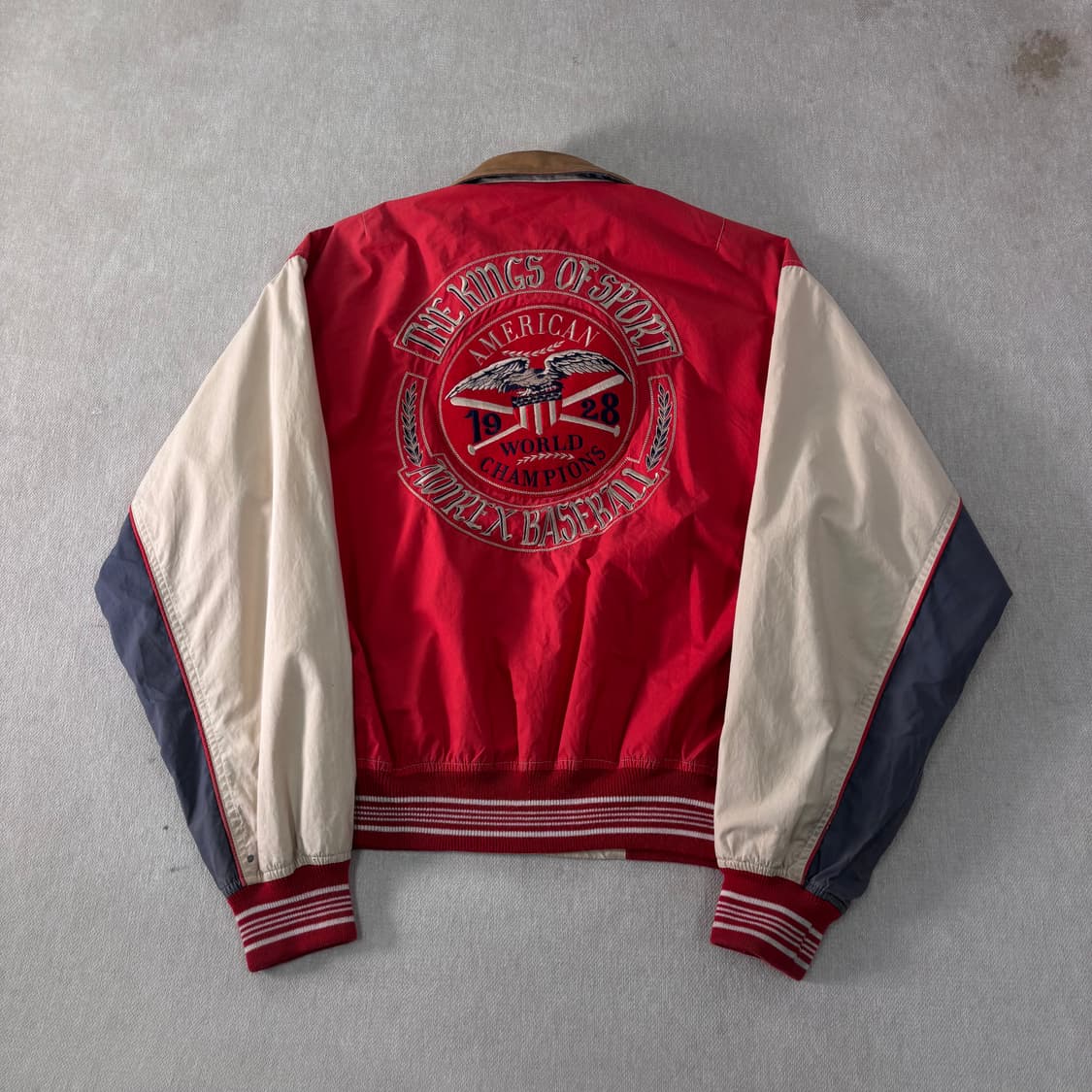 100 80s 아비렉스 가죽카라 코튼 자켓 상품이미지2