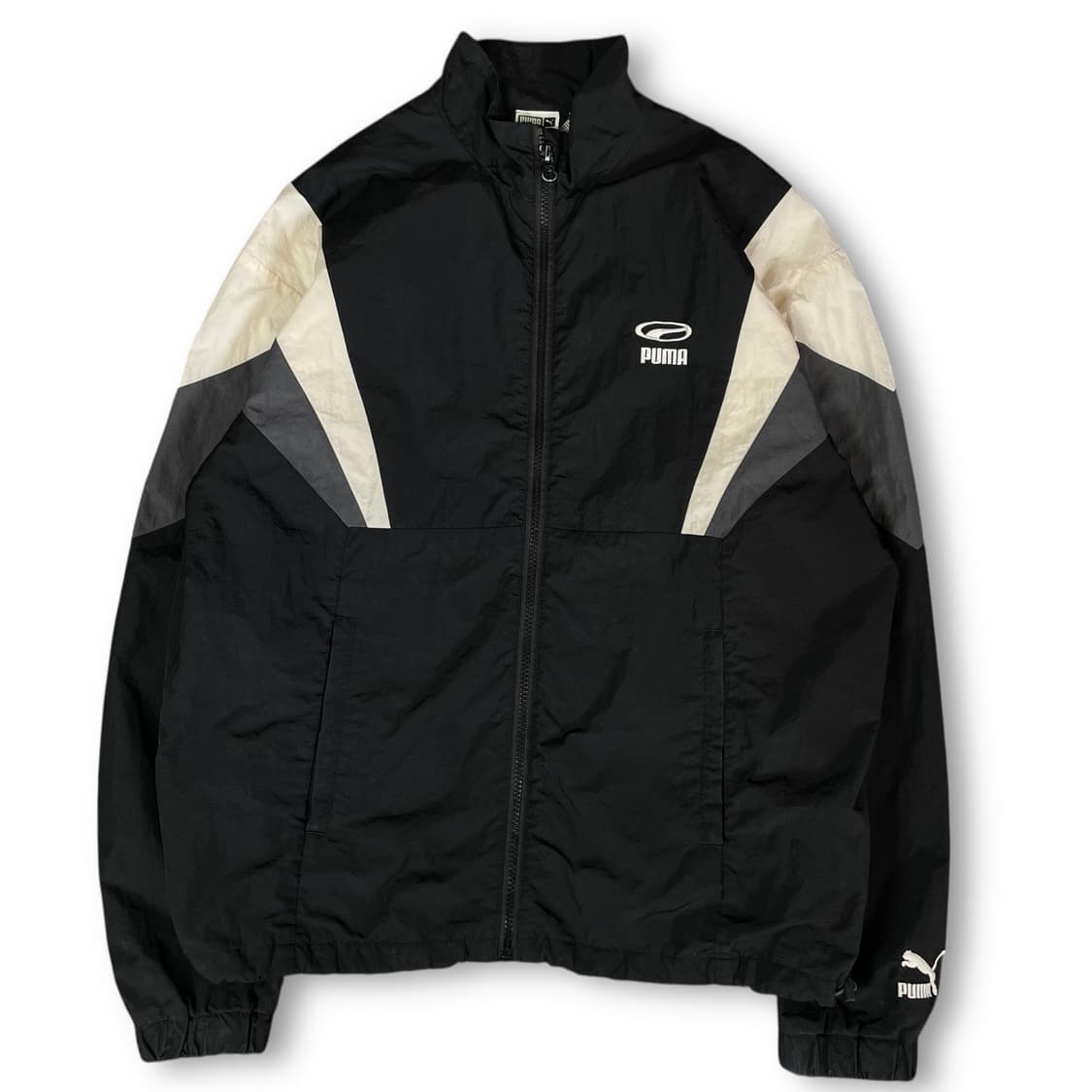 푸마 블랙 삼색컬러 바람막이 자켓 S 상품이미지1