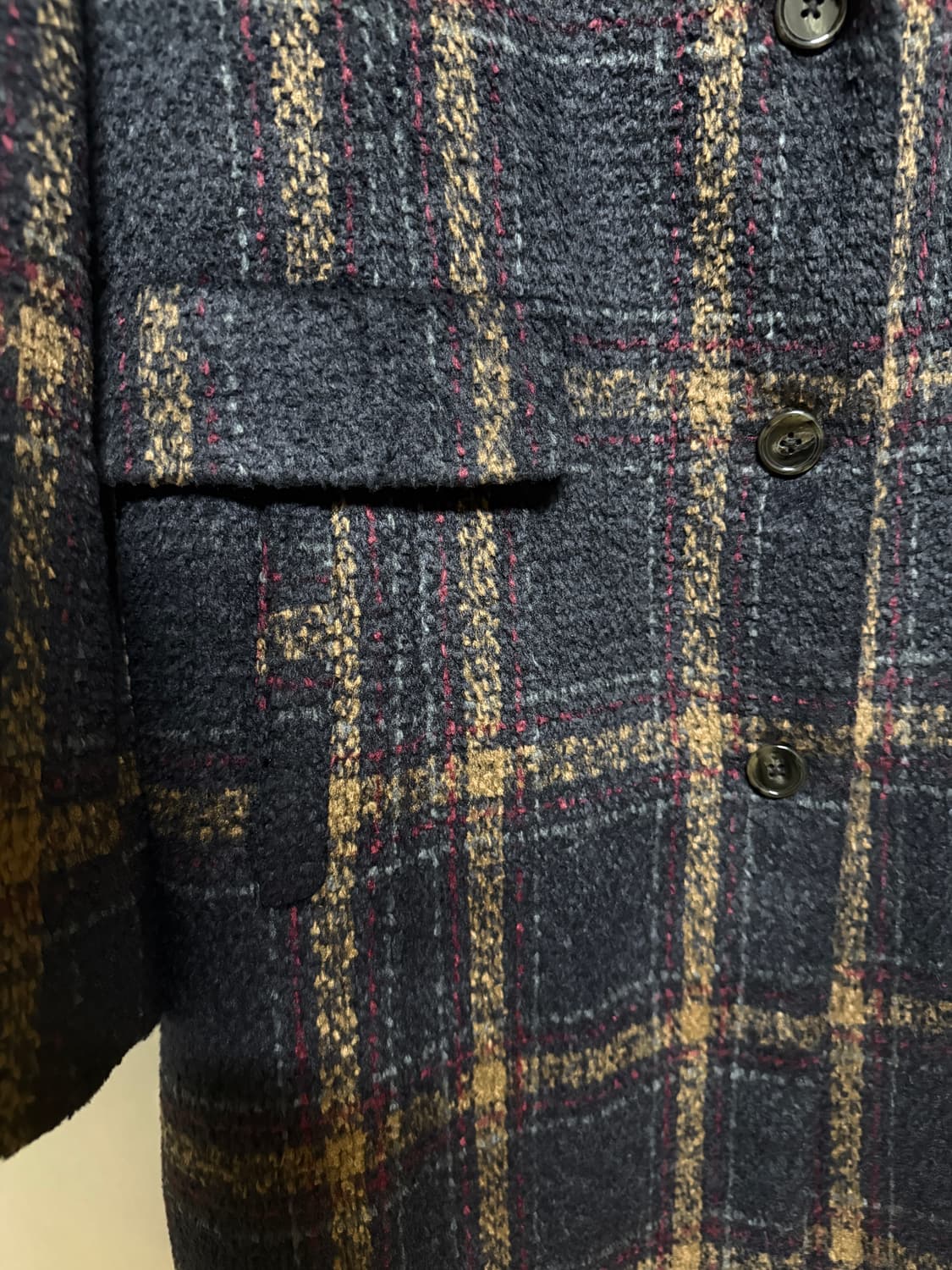 체크 울 코트 상품이미지2