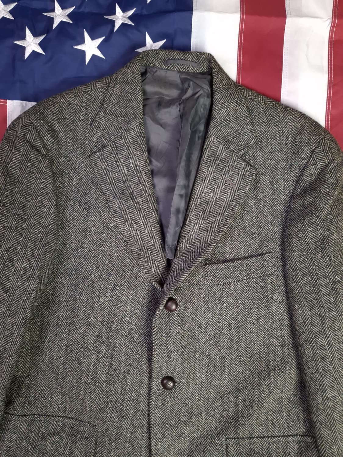 오리지날 일본판 제이프레스 울 헤링본 3버튼 체크 블레이저 상품이미지2