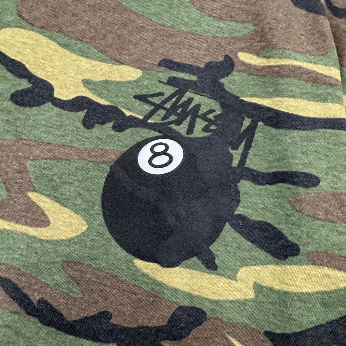 S Stussy 스투시 카모 8볼 반팔 라운드 티셔츠 상품이미지5