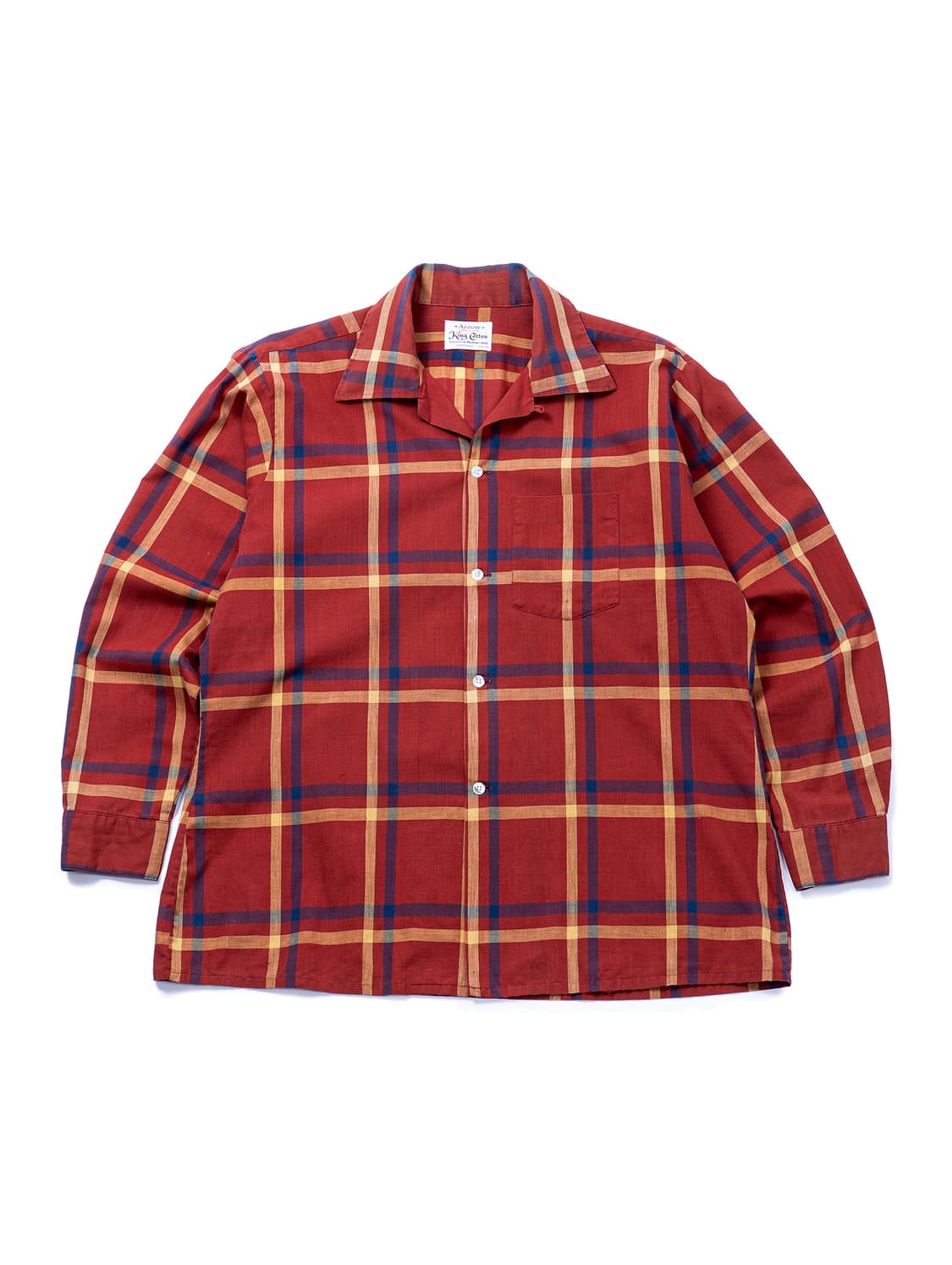 60s Arrow King Loop Collar Check Shirt  상품이미지1