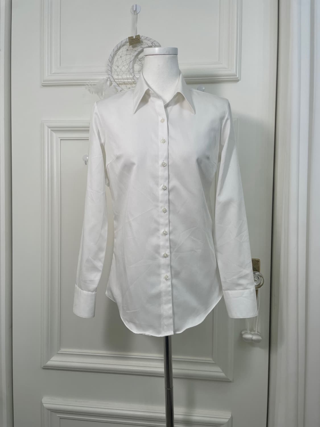 sheer blue v-neck waffle sweater&white l 상품이미지8