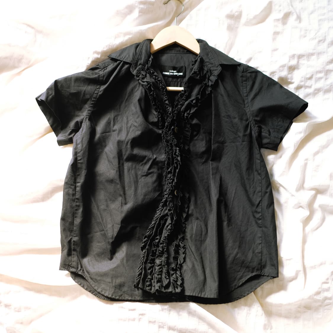 tricot 꼼데가르송 반팔 블라우스 블랙 xs 상품이미지1