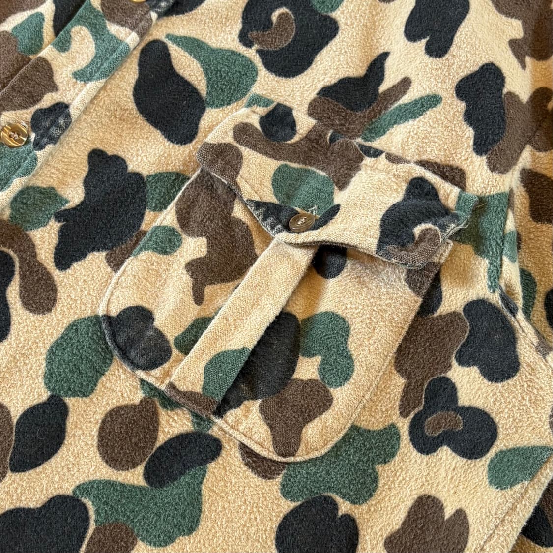 (105) 80s USA Eddie Bauer 덕 헌터 카모 샤모아 셔츠 상품이미지3