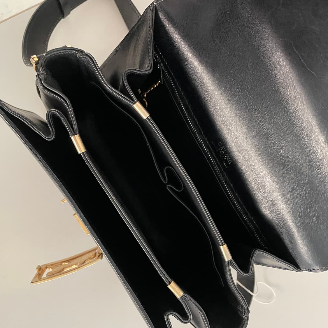 셀린느 블랙 레더 마차백 숄더백 상품이미지9