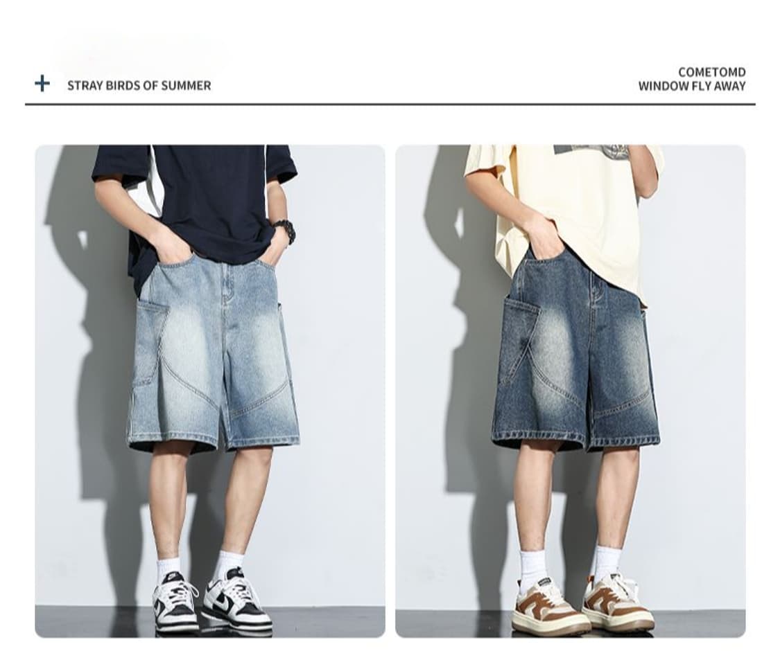 남성용 데님 청바지 반바지 의류 상품이미지2
