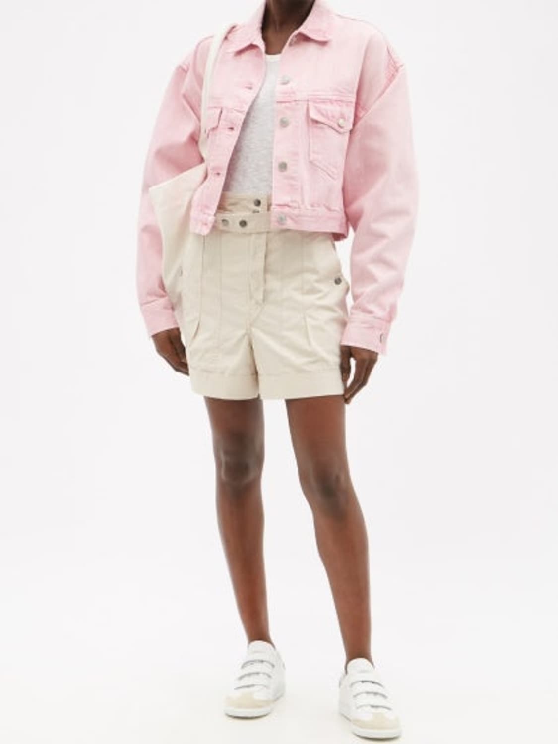 [연예인착용] 이자벨마랑 데님 자켓 화이트 38사이즈 상품이미지4