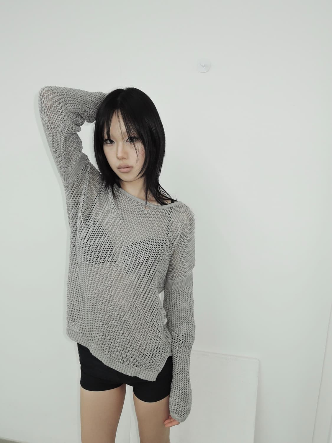 Open Knit Mesh Loose-fit Top 상품이미지2
