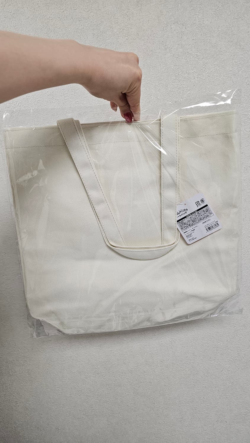 일본정품 롱다리 헬로키티 에코백 흰색 상품이미지2