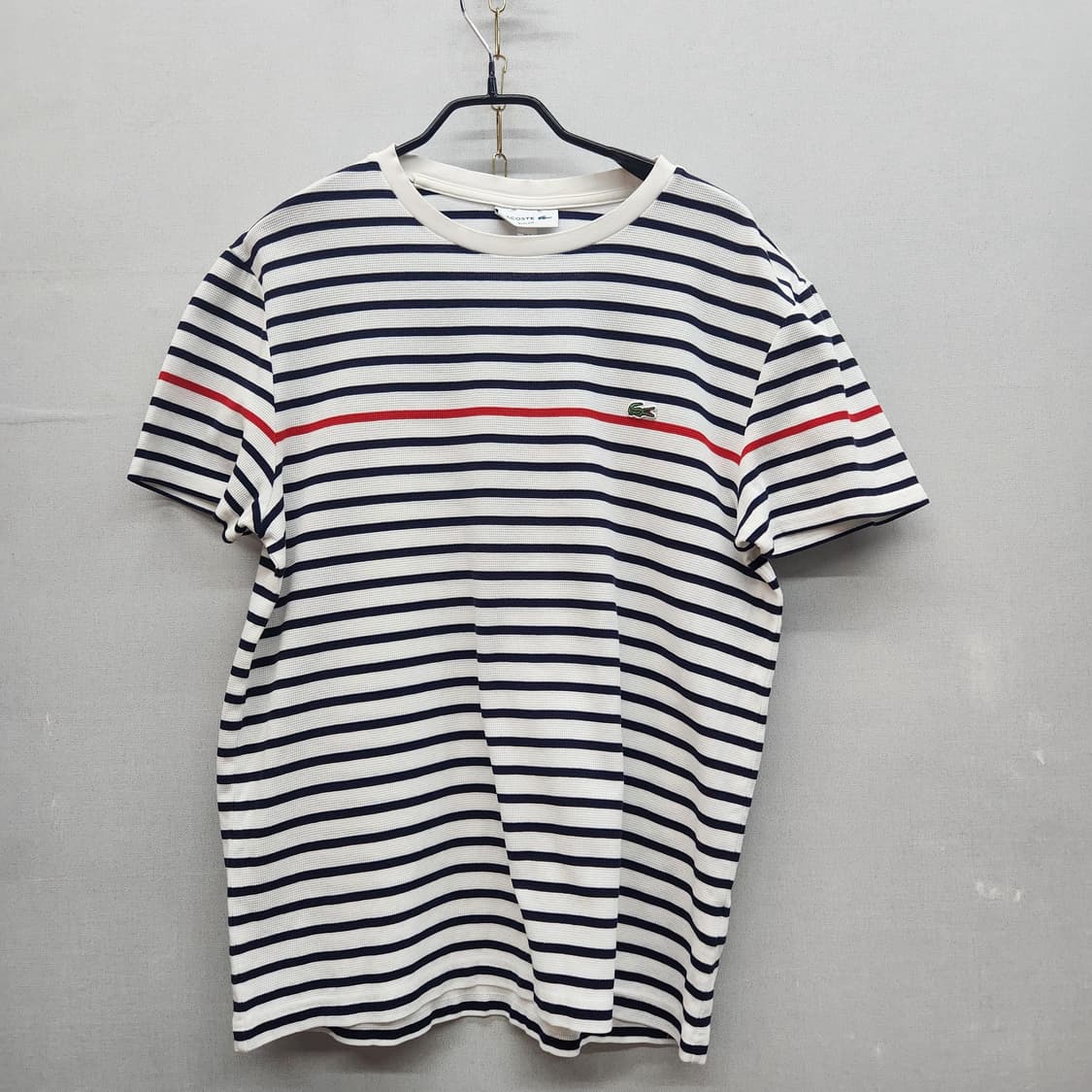 라코스테 스트라이프 로고 반팔티 L(M) 상품이미지1