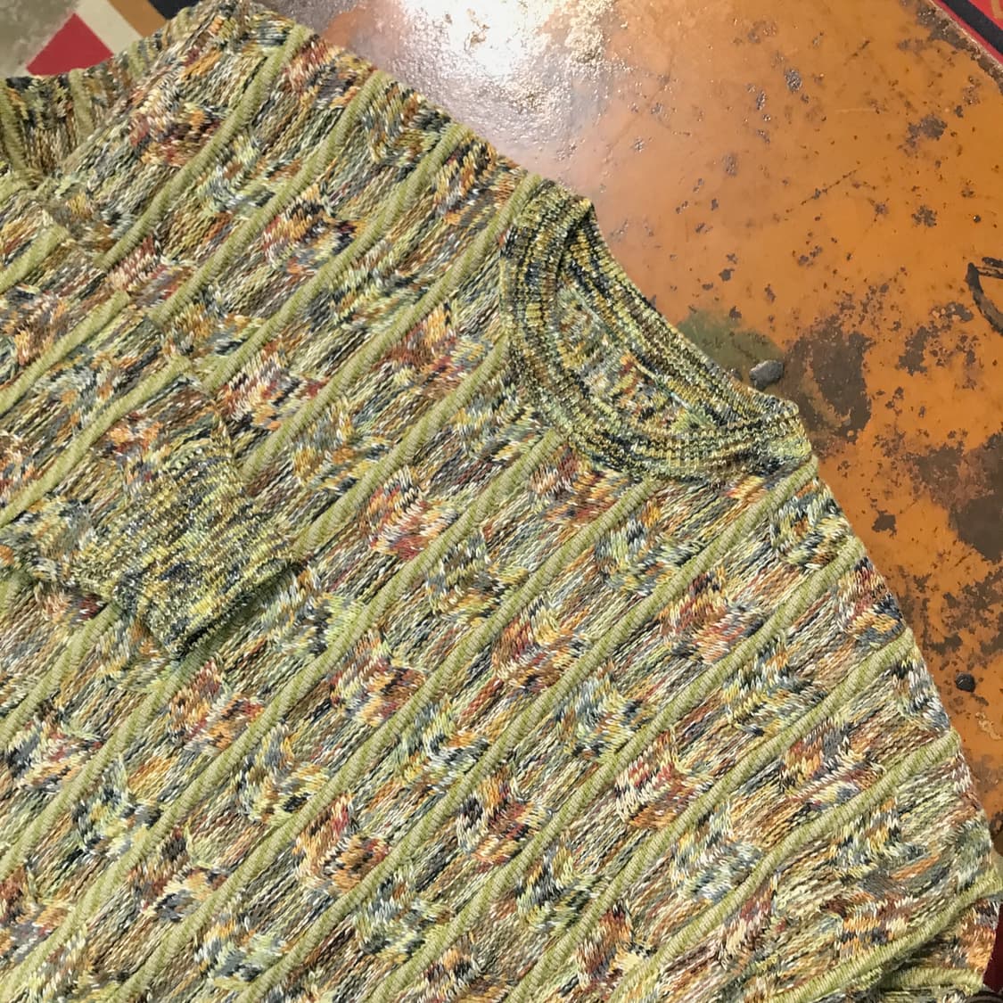 VTG 빈티지 카키톤 아이코닉 패턴 니트 스웨터 남성 110 사이즈  상품이미지3