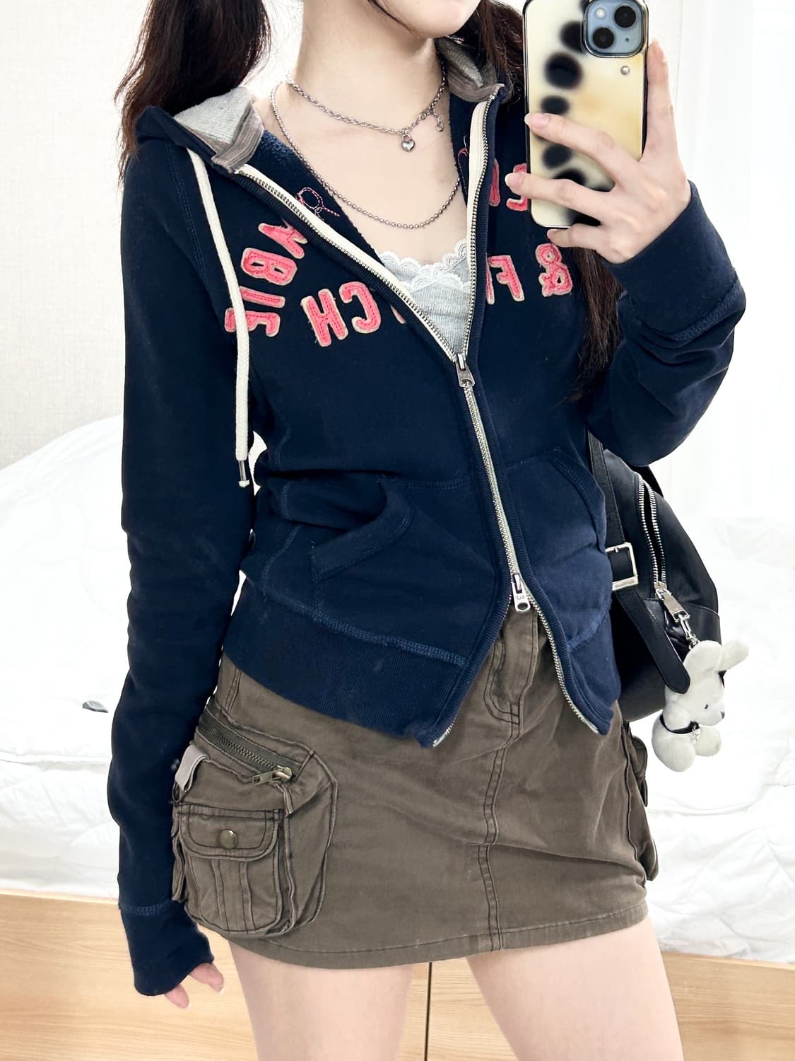 아베크롬비 네이비 투웨이 후드집업 상품이미지3