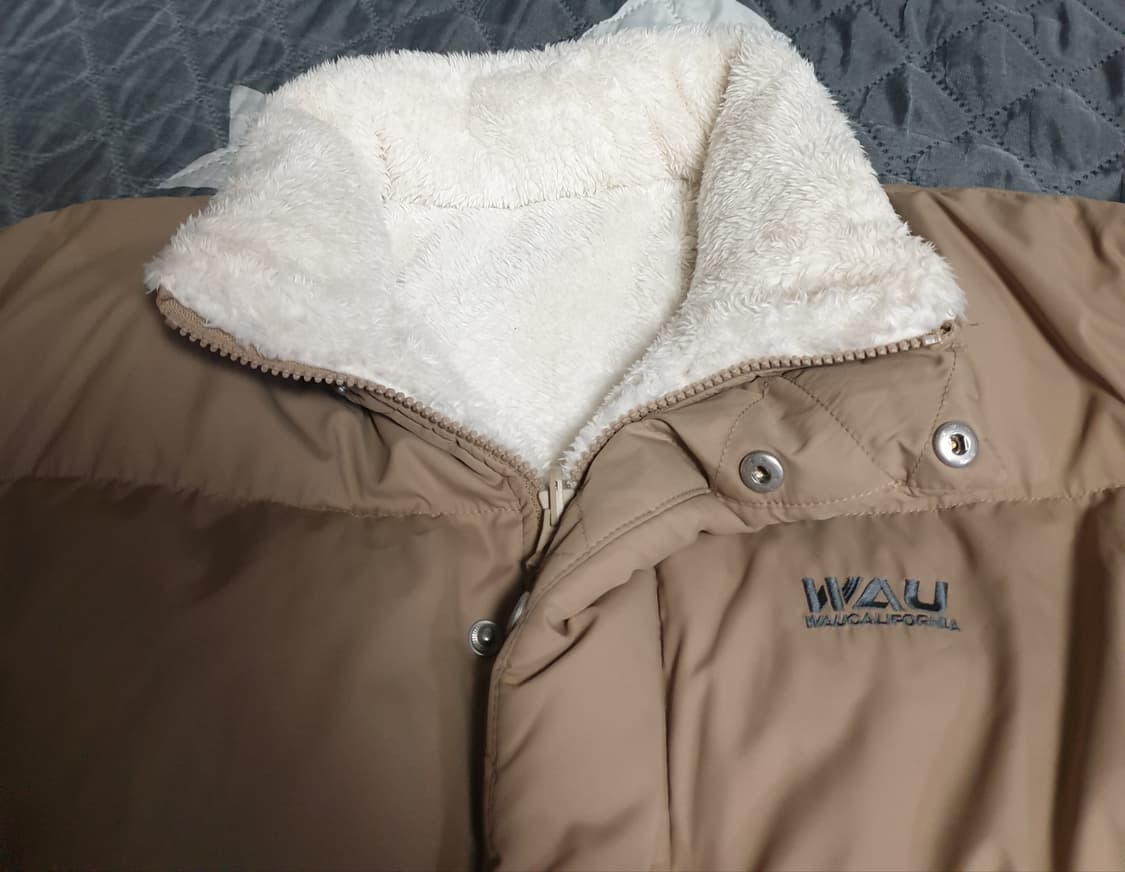 후아유 오버핏 리버시블 양털 패딩 점퍼 베이지 베이지 (S) 상품이미지2