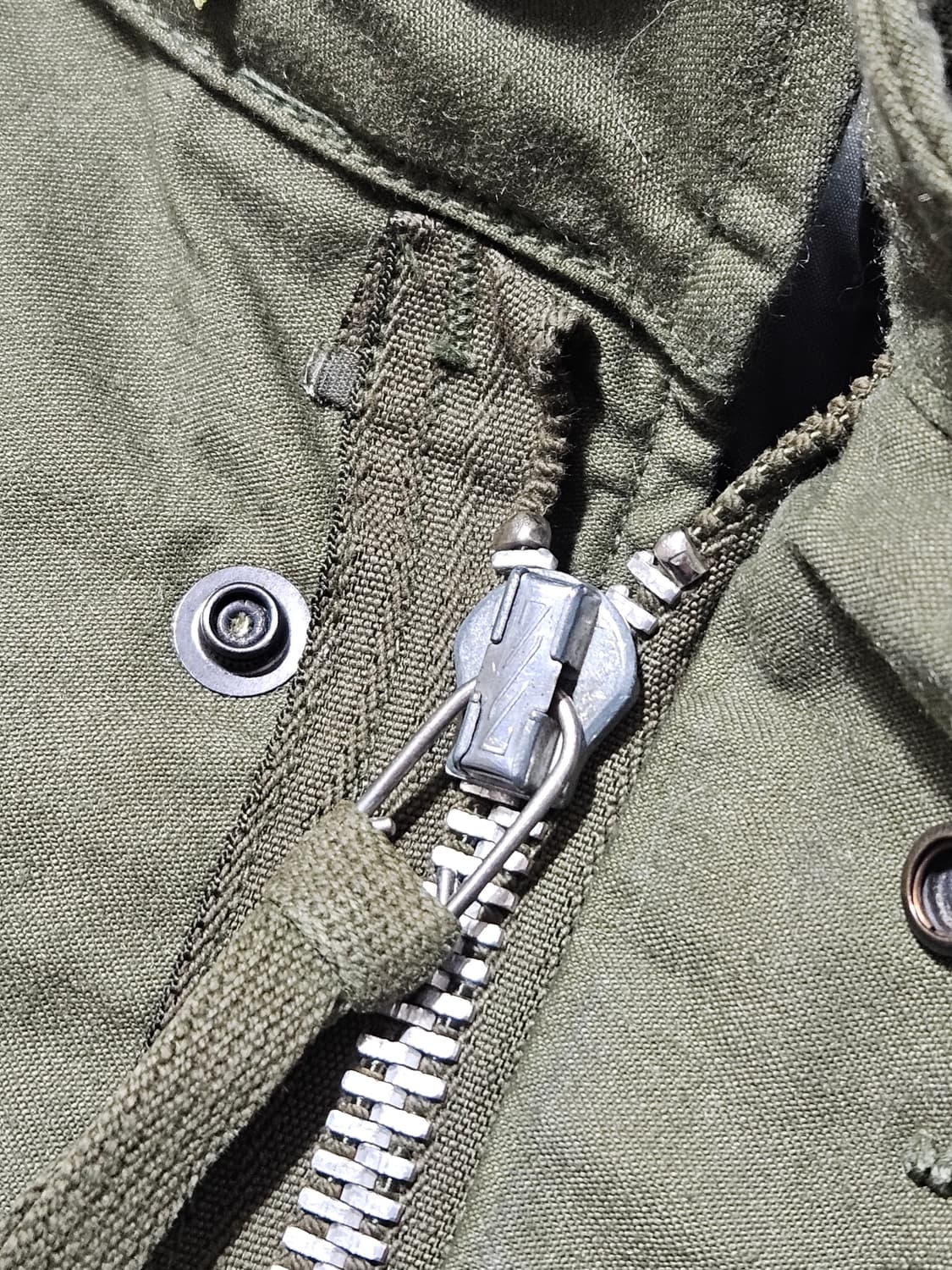 1960's 오리지널 M65 필드자켓 2세대 은지퍼 회색안감 M-L 상품이미지6