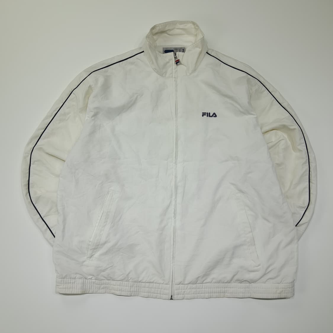 CL600 M 휠라 90s 말레이시아판  메쉬 라이닝 화이트 바람막이  상품이미지1