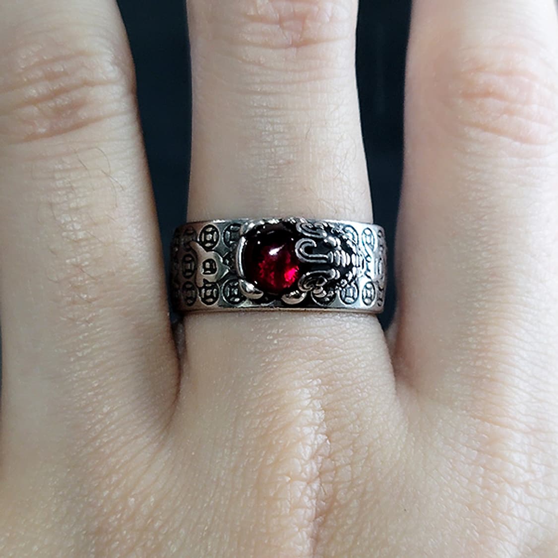 비휴 실버 남자 엔틱 빈티지 명품 행운 재물운 금전운 반지 상품이미지8