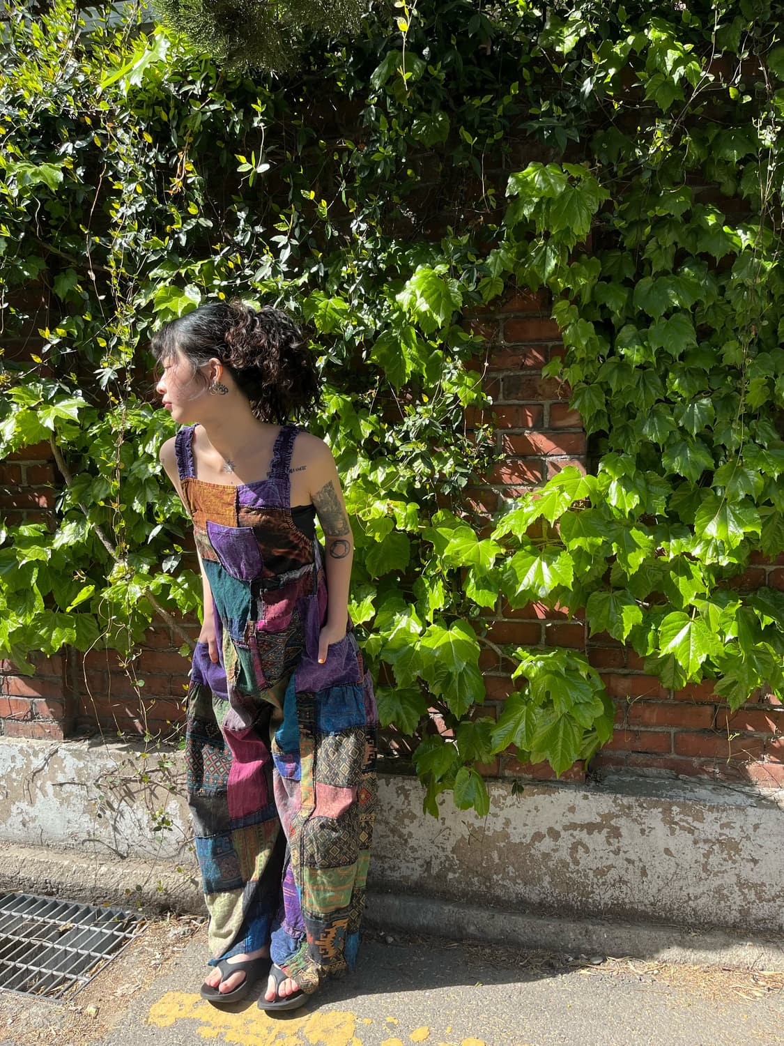 보라 히피 에스닉 패치워크 멜빵 점프수트 상품이미지1