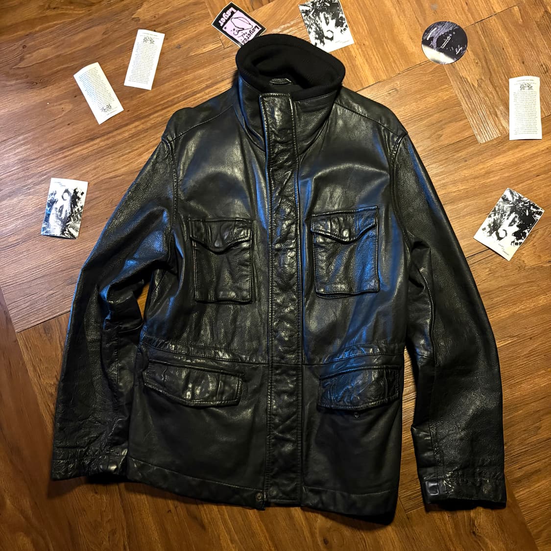 00S CLAVIN KLEIN 슬림 레더 자켓 상품이미지2