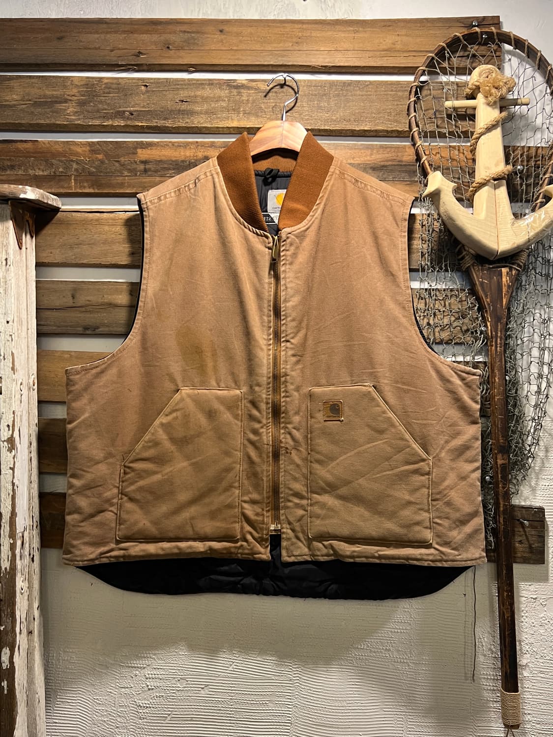 [2XL]칼하트 USA 빈티지 워싱 브라운 워크 베스트 상품이미지1