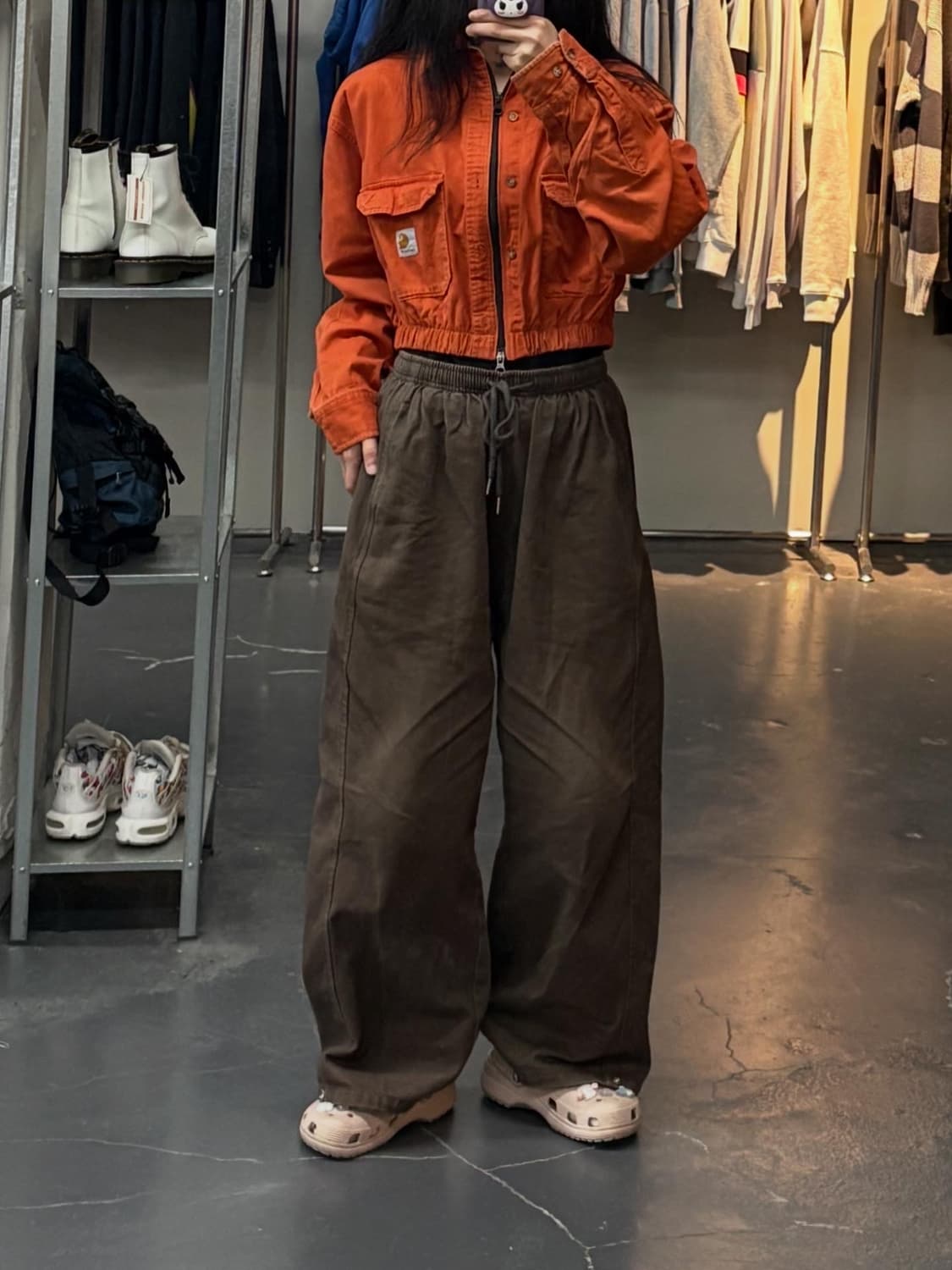 칼하트 커스텀 투웨이 오렌지 크롭 자켓 A2839 상품이미지1