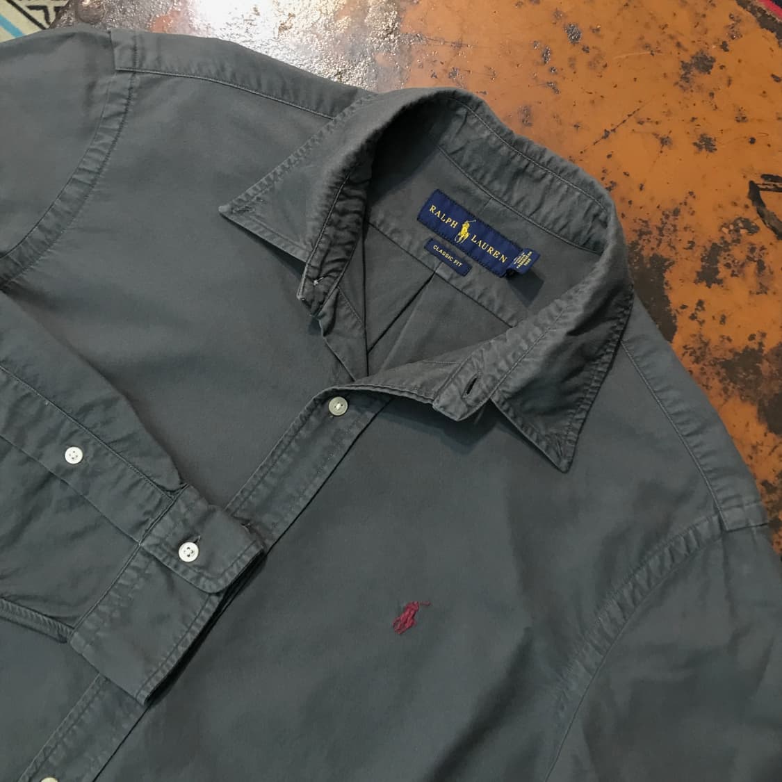 폴로랄프로렌 차콜 그레이 옥스포드 셔츠 남성 105 사이즈 상품이미지3