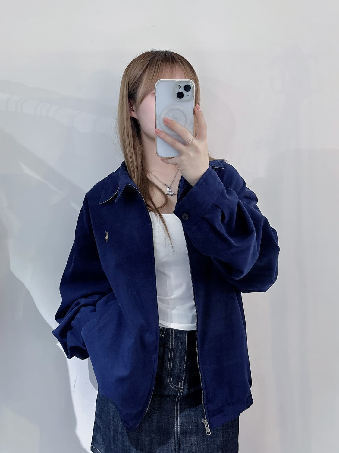 폴로랄프로렌 베이지포니 네이비 스윙톱 자켓 상품이미지2