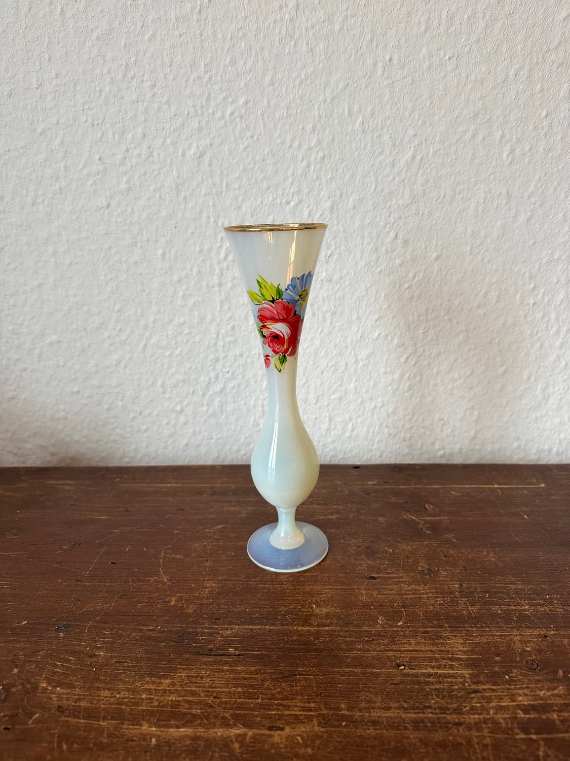 독일)빈티지 플로랄 오팔린 화병 상품이미지1